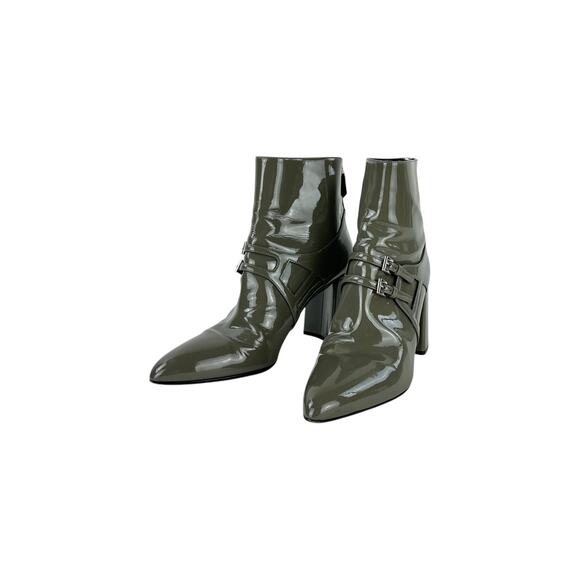 Prada Buckle Patent Leather Ankle Boots - Picture 1 of 10